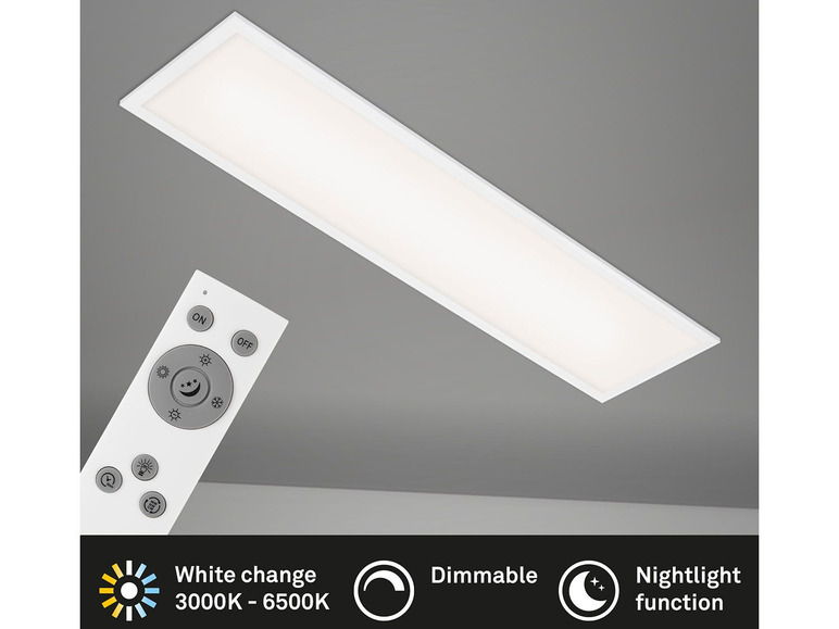 dimmbar, Decken-Panel, Farbtemperatursteuerung Briloner LED 1 x 0,25m