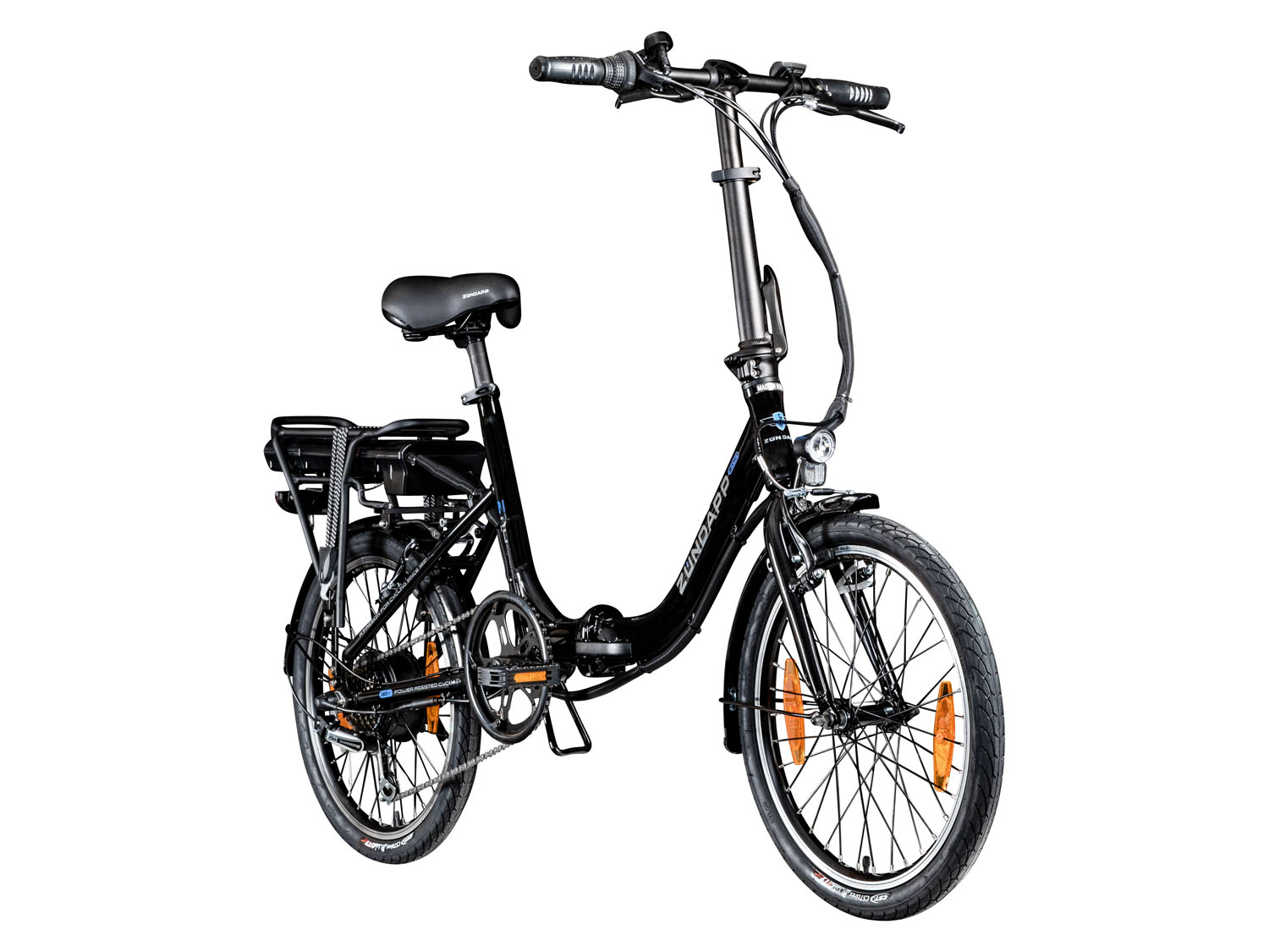 Zündapp Z110 20 Zoll Faltrad E-bike Klapprad Pedelec StVZO Tiefeinsteiger (schwarz)