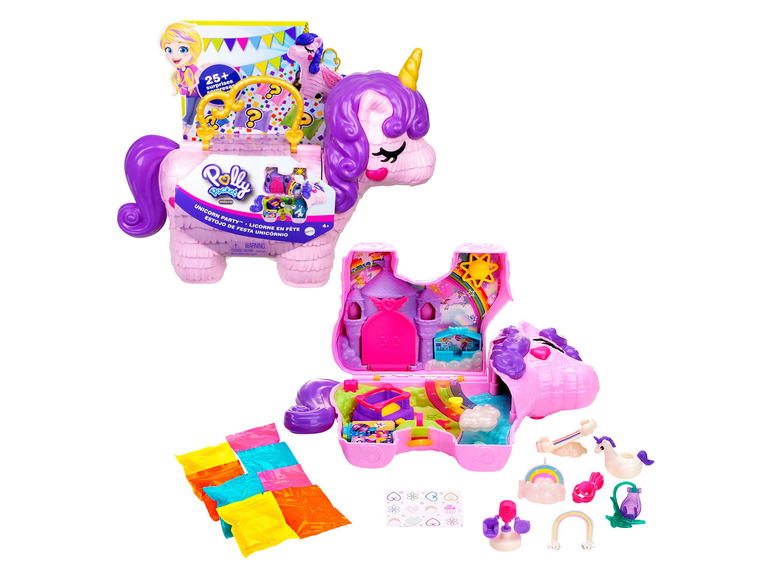 Gehe zu Vollbildansicht: Polly Pocket Einhorn-Party Spielset, mit Zubehörteilen - Bild 1