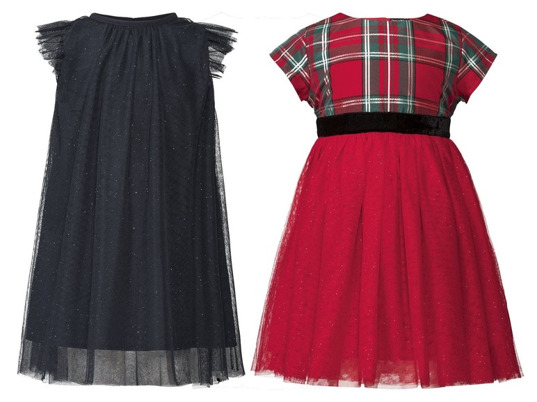 Gehe zu Vollbildansicht: LUPILU® Kleid Mädchen, in Tüll-Qualität, mit Glitzereffekt, Futter aus Polyester - Bild 1