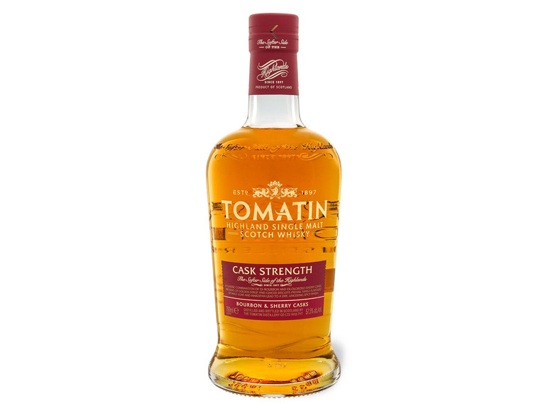 Tomatin Cask Strength Highland Scotch Geschenkbox Vol Malt Whisky 57,5% Single mit