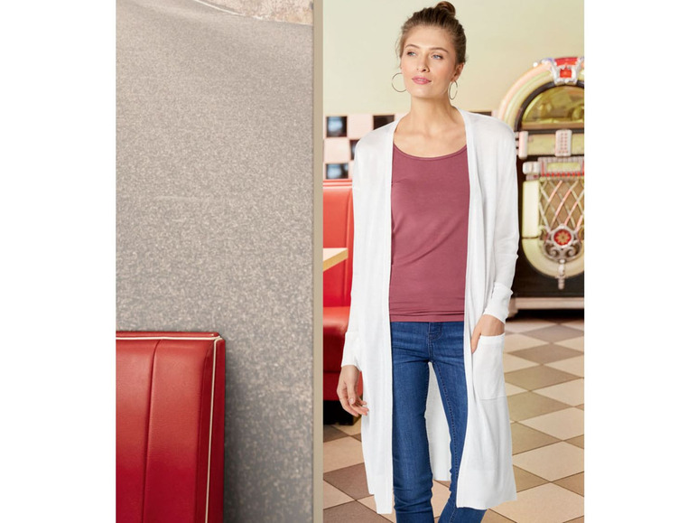 Gehe zu Vollbildansicht: ESMARA® Longcardigan Damen, mit Seitenschlitzen, aufgesetzte Taschen, mit Viskose - Bild 3