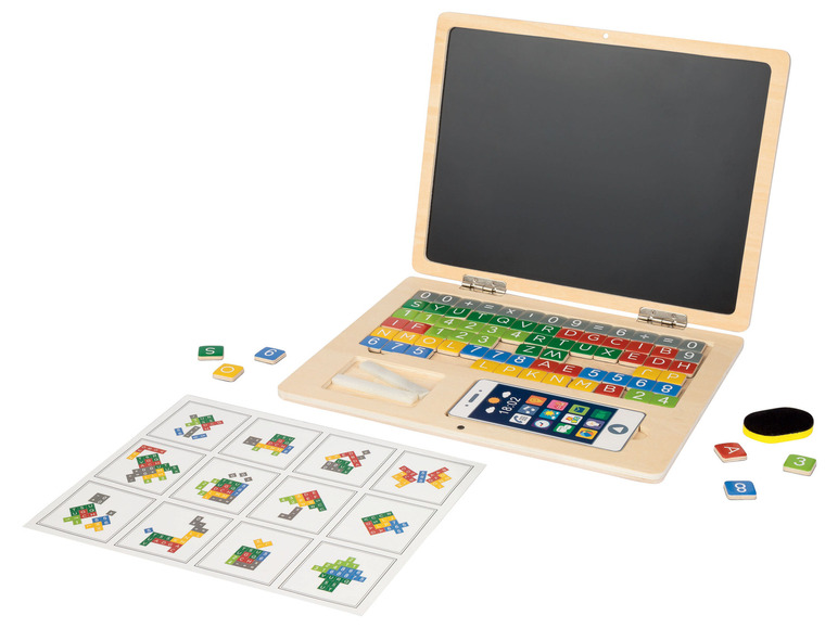 Kinder-Laptop, Zahlen, Buchstaben, Zeichen Playtive Holzspielzeug mit