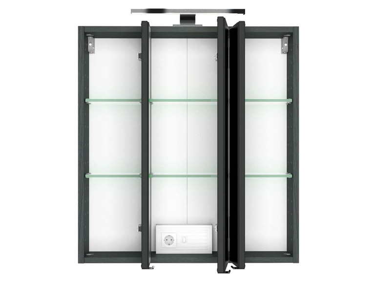 Gehe zu Vollbildansicht: HELD Spiegelschrank »Faro«, mit 3 Spiegeltüren, LED-Aufbauleuchte - Bild 5