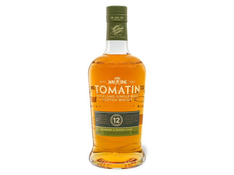 Scotch Malt Geschenkbox Vol Tomatin mit Whisky 43% Single Jahre Highland 12