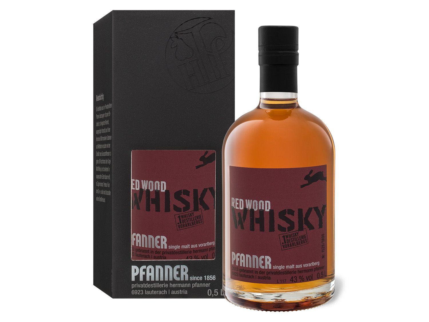 Pfanner Whisky Vol LIDL mit Wood 43% | Geschenkbox Red