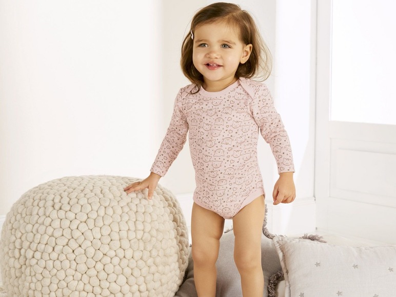 Gehe zu Vollbildansicht: LUPILU® Baby Langarmbody Mädchen, aus reiner Baumwolle, weiche Ripp-Qualität, 2 Stück - Bild 14