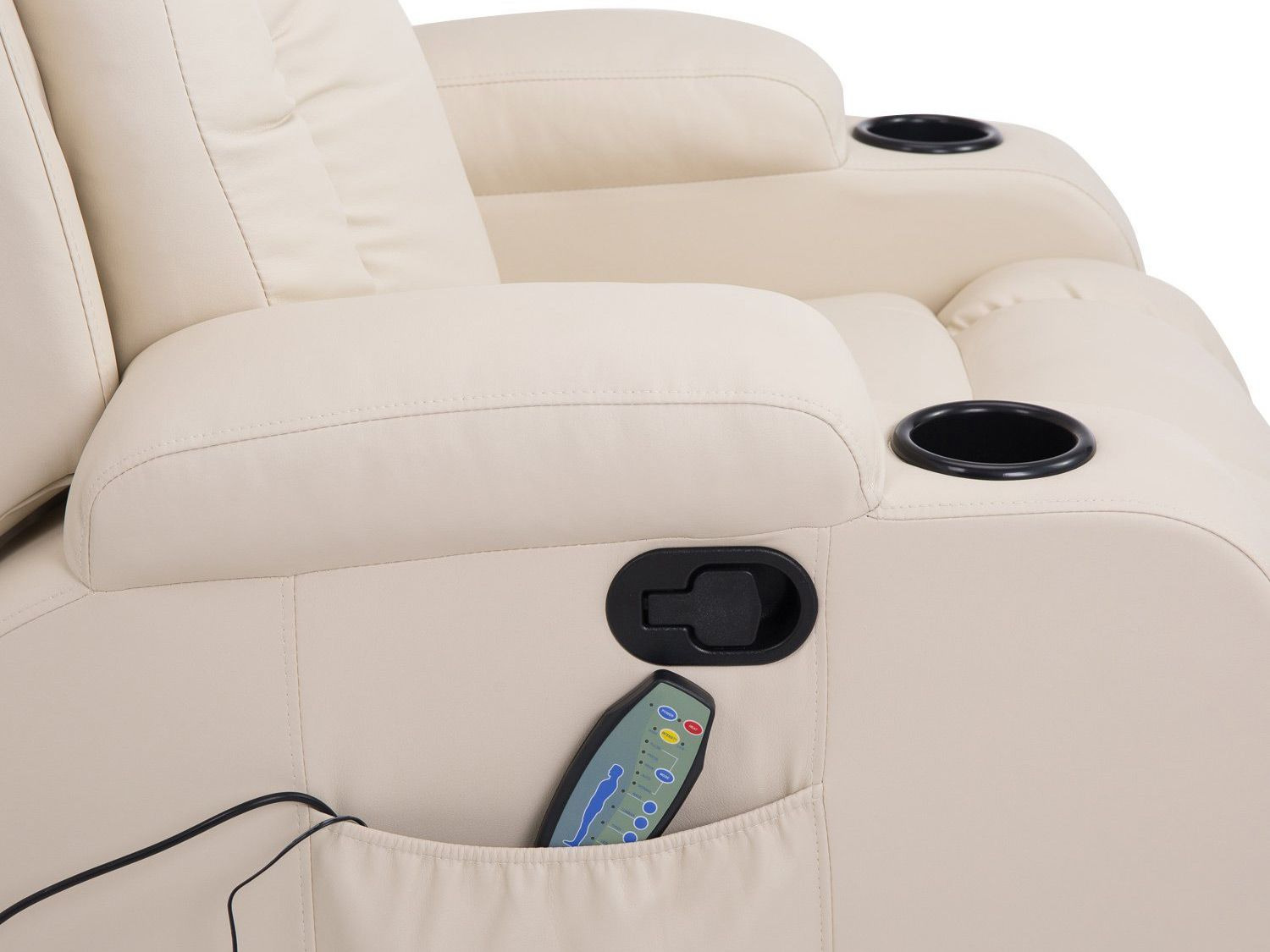 HOMCOM TV Sessel mit Massage und Wärmefunktion creme 
