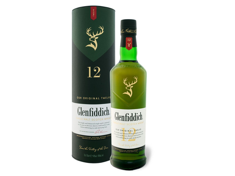 Glenfiddich Speyside Signature 12 Jahre Scotch Single Malt Vol 40% mit Whisky Geschenkbox