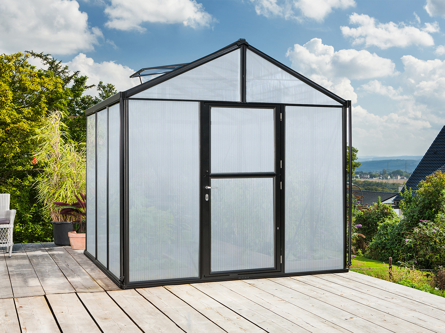 Vitavia Gartengewächshaus Zeus (HKP 16mm, 6,2 m², schwarz) 6,2 m²