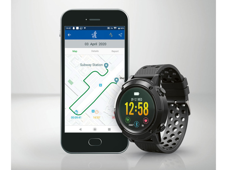 SILVERCREST® Smartwatch Sport, GPS mit