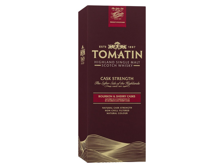 Highland Cask Strength Vol mit Geschenkbox Scotch Tomatin 57,5% Whisky Single Malt