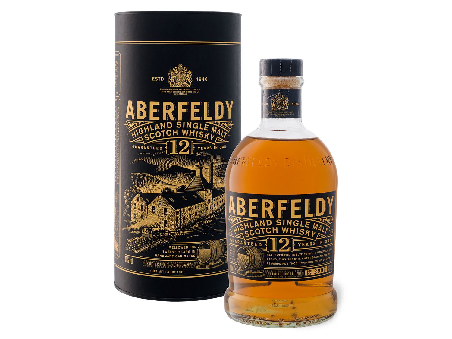 Aberfeldy 12 Years Old Highland Single Malt Scotch Whisky mit Geschenkbox 40% Vol