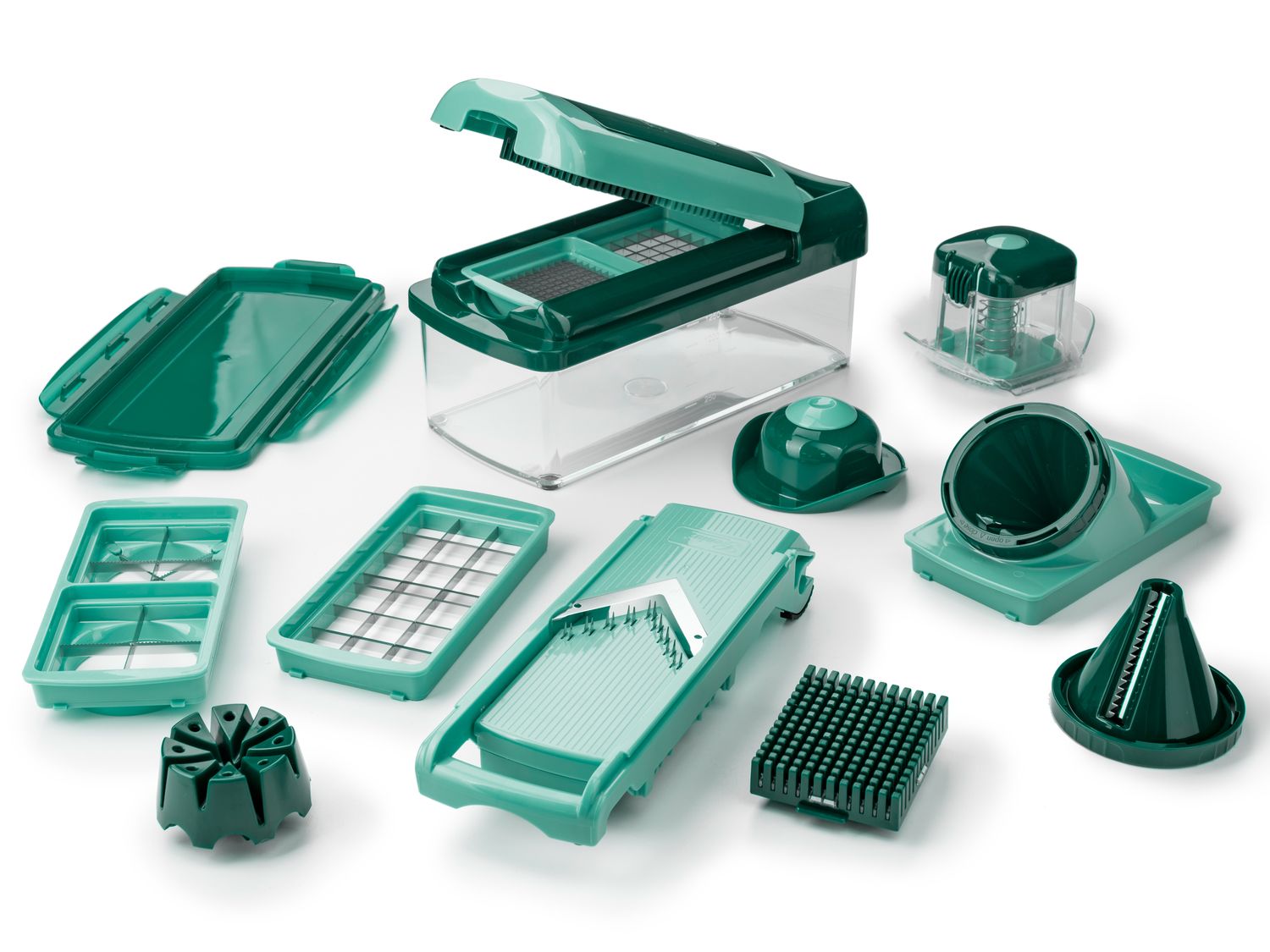 Genius Nicer Dicer Genius Nicer Dicer »Fusion Smart«, 16-teilig, 1,25 l Auffangbehälter, Klingen aus Edelstahl