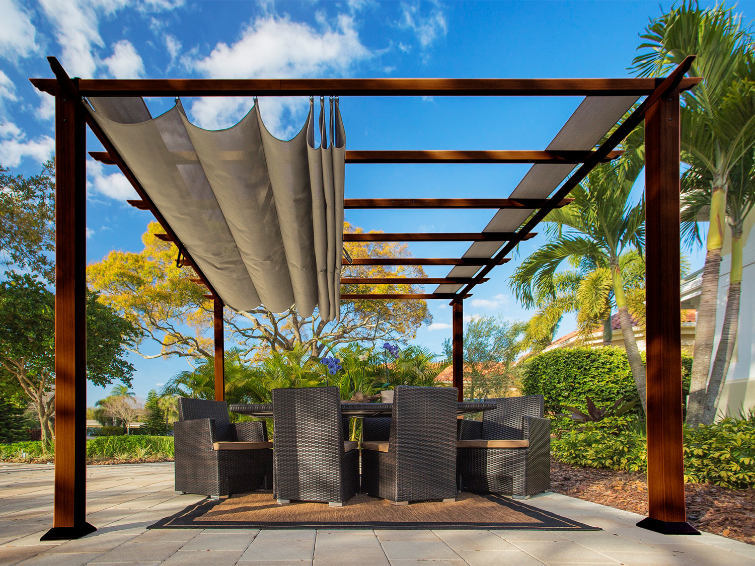 Paragon Outdoor USA USA Pavillon Florida/ Florenz (Chilean Ipe Braun, 350x350x235cm) 350x350x235cm