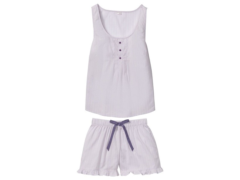 Gehe zu Vollbildansicht: ESMARA® Lingerie Damen Sommer-Pyjama, in Webqualität, aus Baumwolle - Bild 12
