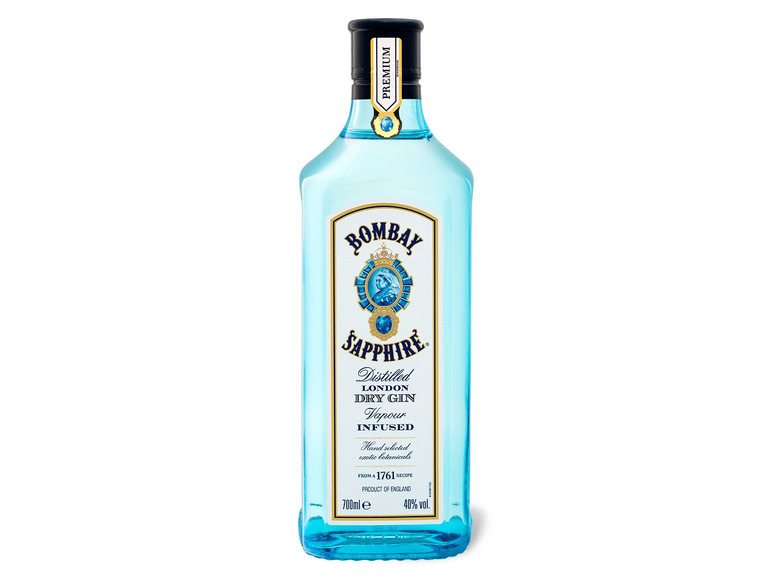 40% Sapphire BOMBAY Dry London Gin Vol