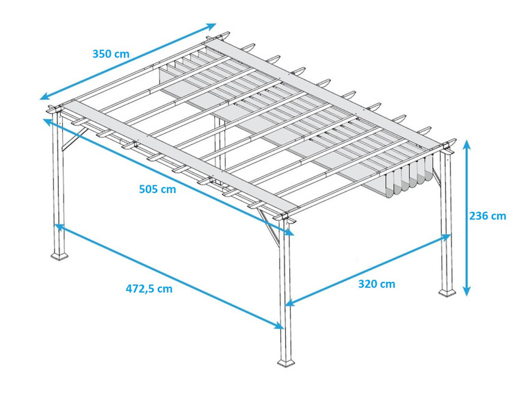 Gehe zu Vollbildansicht: Paragon Outdoor USA Alu Pavillon »Florida/Florenz« mit Sonnensegel - Bild 8