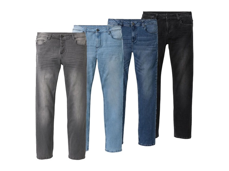 Gehe zu Vollbildansicht: LIVERGY® Jeans Herren, Slim Fit, 5-Pocket-Style, mit Knopfverschluss, hoher Baumwollanteil - Bild 1