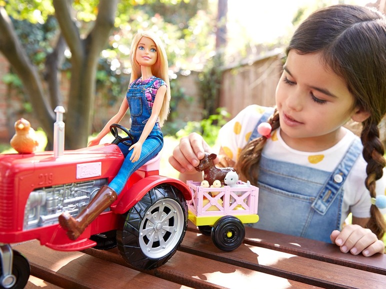 Gehe zu Vollbildansicht: Barbie Bäuerin Puppe und Traktor Spielset - Bild 4