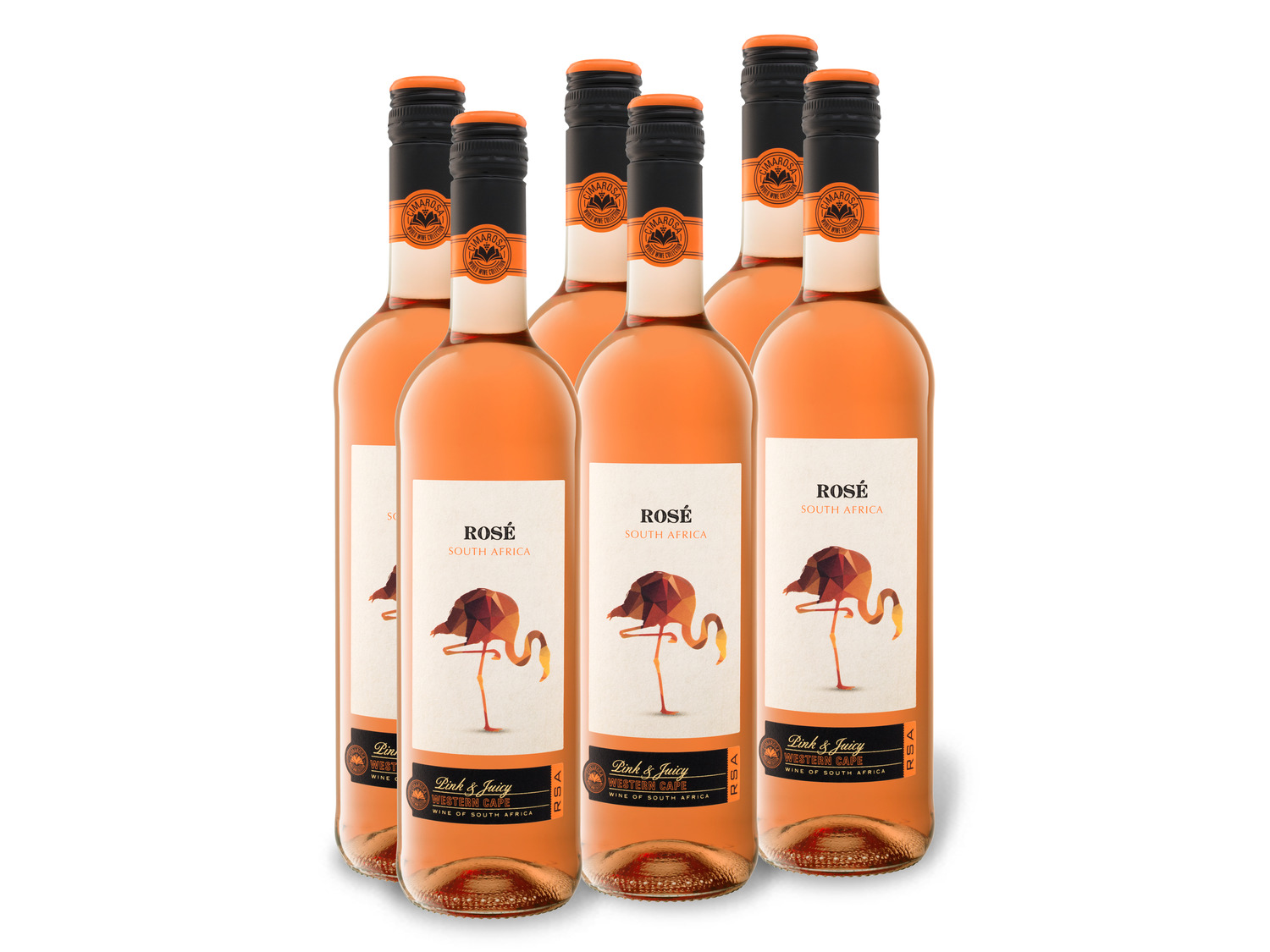 6 x 0,75-l-Flasche Weinpaket CIMAROSA Rosé halbtrocken, Roséwein Südafrika