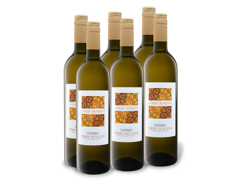 6 x 0 75-l-Flasche Weinpaket Corte Aurelio Zibibbo Terre Siciliane IGP trocken  Weißwein