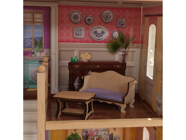 Gehe zu Vollbildansicht: Kidkraft Puppenhaus »Charlotte«, klassisches Design, 14-teiliges Möbelset, 4 Ebenen - Bild 12