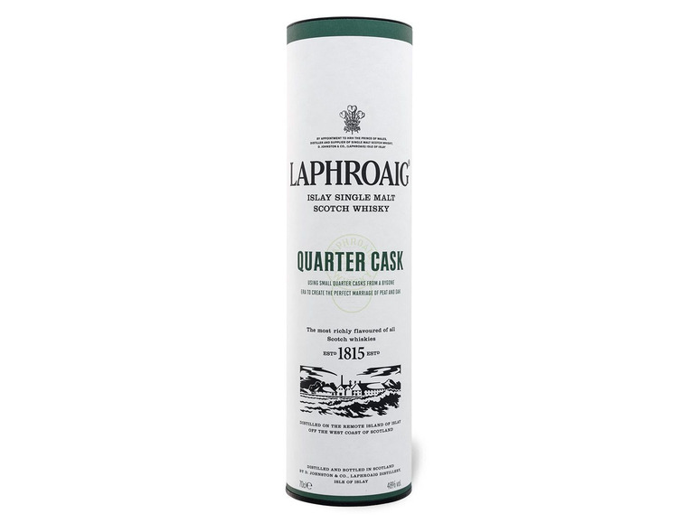Laphroaig Quarter Single Malt 48% Whisky mit Scotch Vol Geschenkbox Cask Islay
