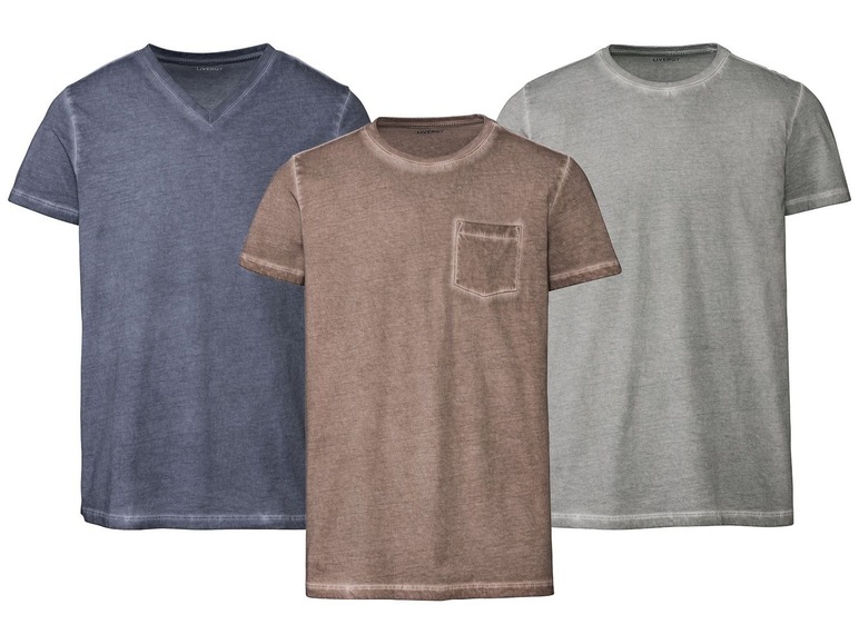 Gehe zu Vollbildansicht: LIVERGY® T-Shirt Herren, mit Wash-out-Effekt, aus Baumwolle - Bild 1