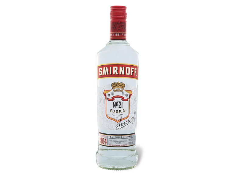 Smirnoff Vodka Red Vol 37 5% Label