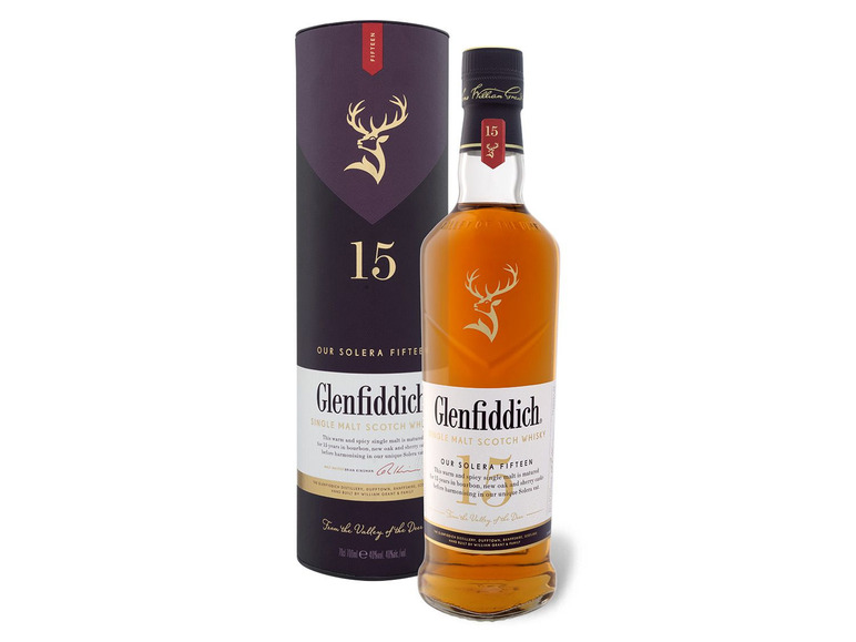 Glenfiddich Solera Reserve Speyside mit Jahre Single Malt Whisky 40% Scotch 15 Geschenkbox Vol