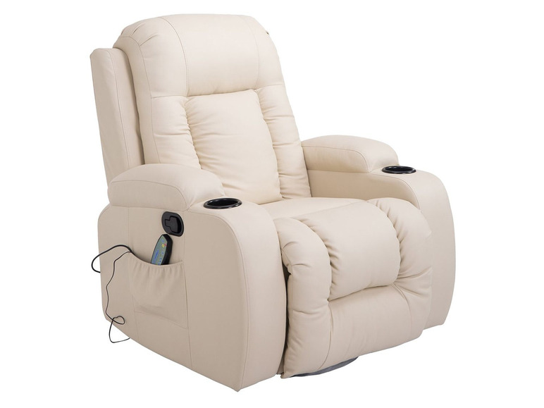 HOMCOM TV Sessel mit Massage creme Wärmefunktion und 