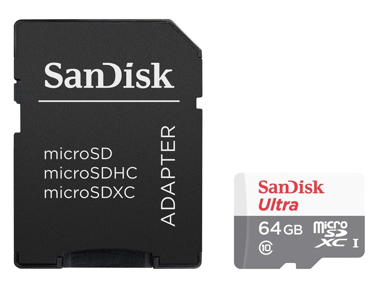 Gehe zu Vollbildansicht: SanDisk Ultra 64GB microSDXC Speicherkarte - Bild 1