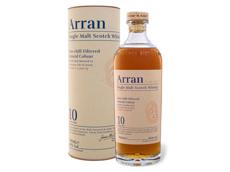 10 Geschenkbox Single Arran Scotch Whisky Malt The Jahre 46% Vol mit