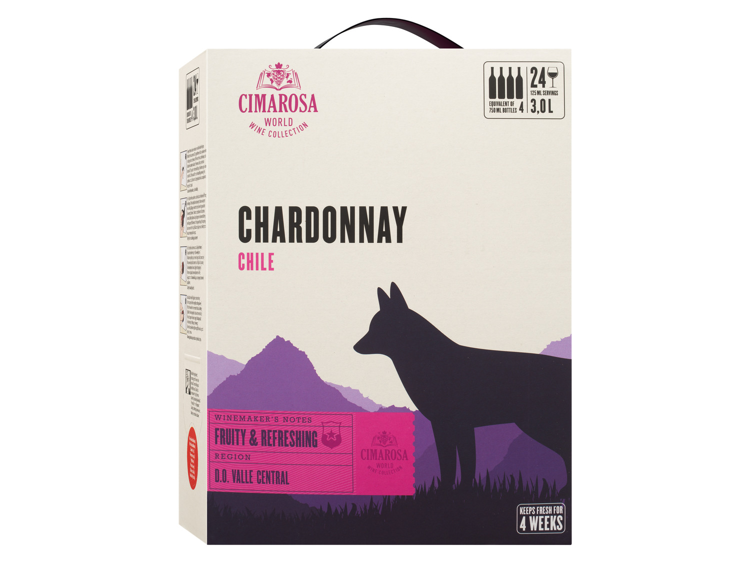 Chile trocken, Chardonnay Weißwein 3,0-l-Bag-in-Box