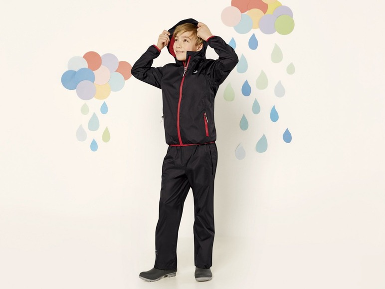 Gehe zu Vollbildansicht: CRIVIT® Regenanzug Jungen, mit Reflektoren, Kapuze, versiegelte Nähte, wasserabweisend - Bild 19