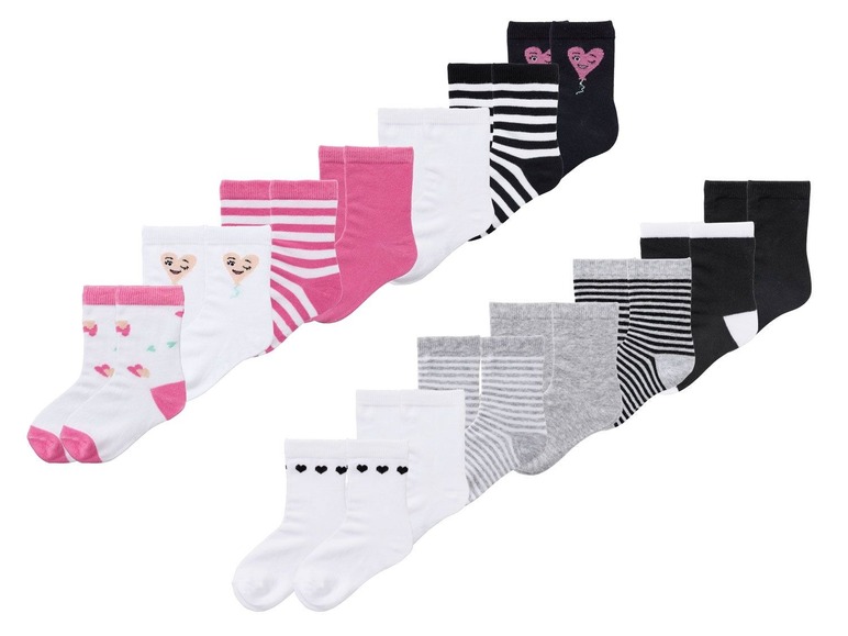 Gehe zu Vollbildansicht: LUPILU® Mädchen Socken, mit Lycra, hoher Baumwollanteil, 7 Paar - Bild 1