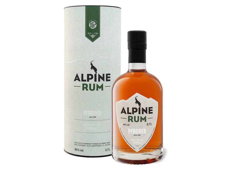 40% Alpine Rum Geschenkbox mit Vol Pfanner