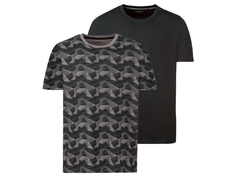Gehe zu Vollbildansicht: LIVERGY® T-Shirt Herren, 2 Stück, mit Rundhalsausschnitt - Bild 2