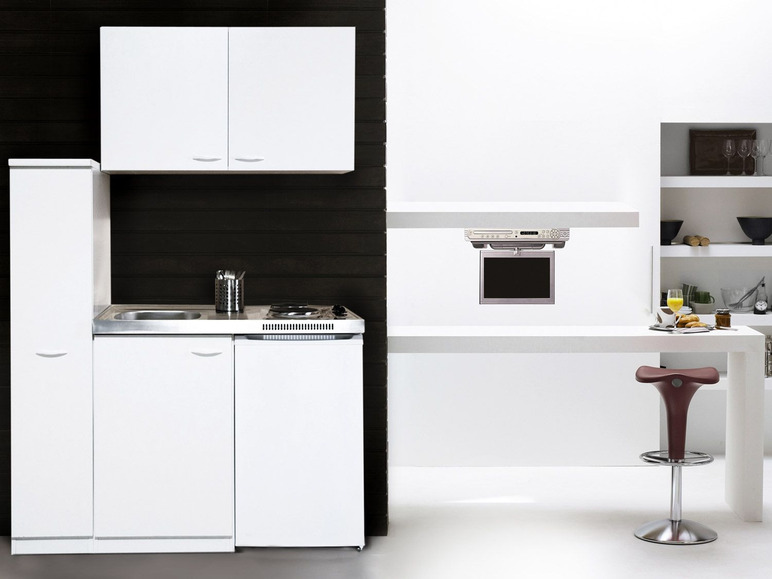 Gehe zu Vollbildansicht: respekta Küchenzeile, Single, B 100 cm, mit 2er Kochfeld, inklusive Kühlschrank - Bild 3