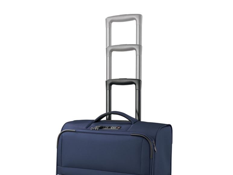 Gehe zu Vollbildansicht: TOPMOVE® Koffer, 62 l Volumen, 4 Rollen, mit Zahlenschloss, blau/grau - Bild 4