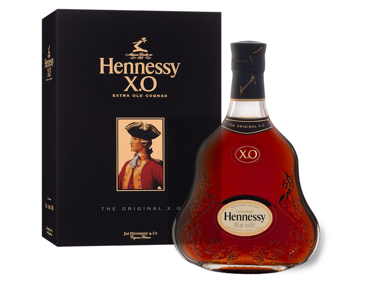 0,35l-Flasche mit 40% Cognac Vol Geschenkbox Hennessy XO