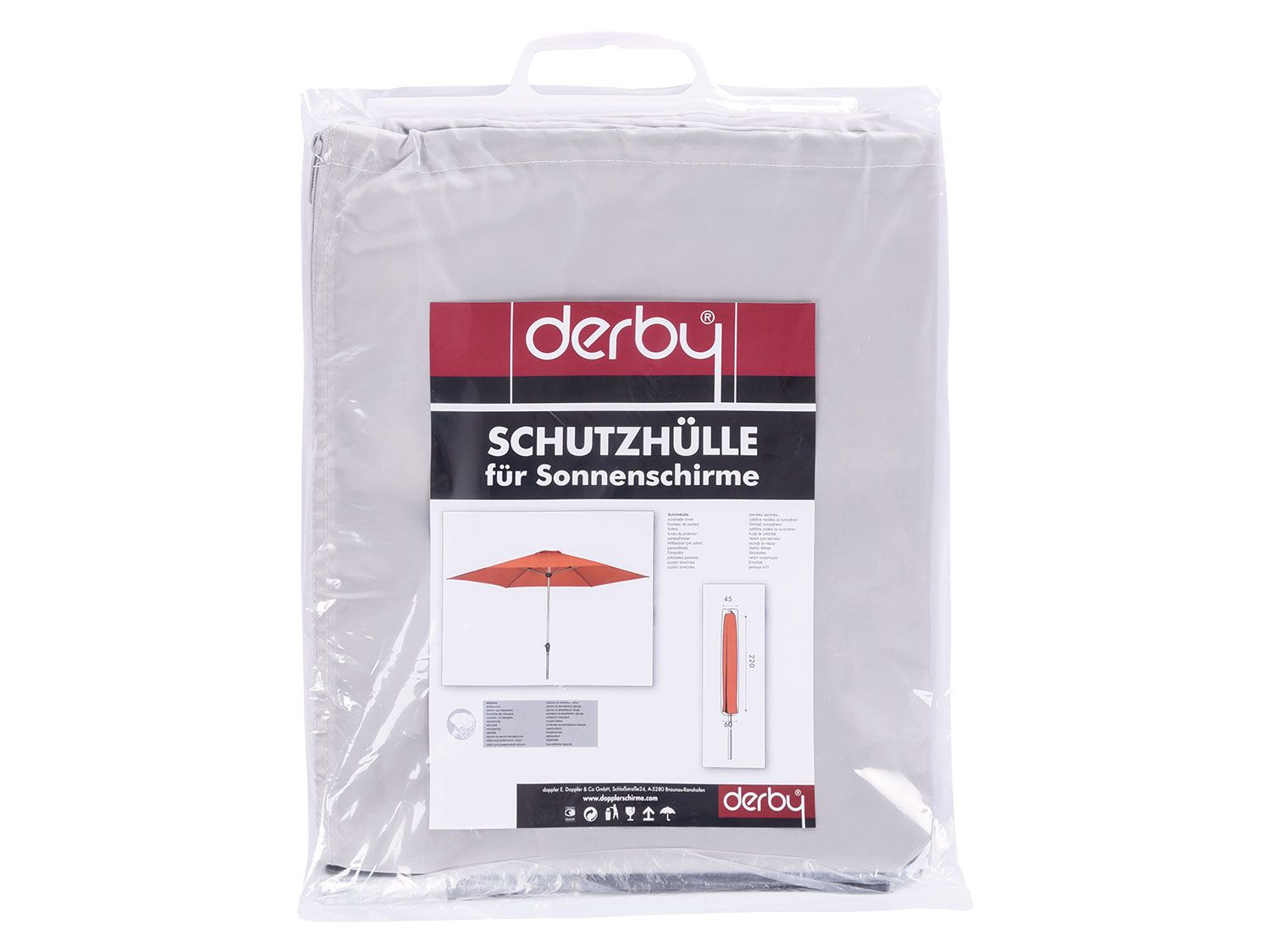 derby Schirmhülle mit Reisverschluss und Stab (Ampelschirm, bis Ø 350 cm) bis Ø 350 cm