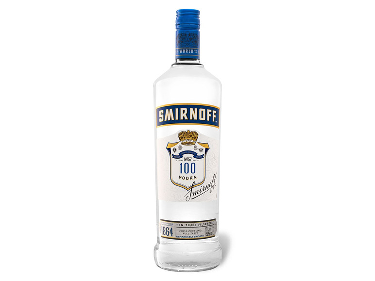 Blue Vodka Smirnoff Vol 50% Label