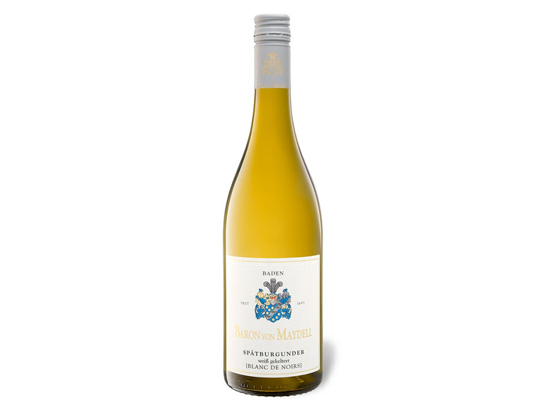 Baron von de Weißwein 2021 trocken, Noirs Maydell Spätburgunder Blanc QbA