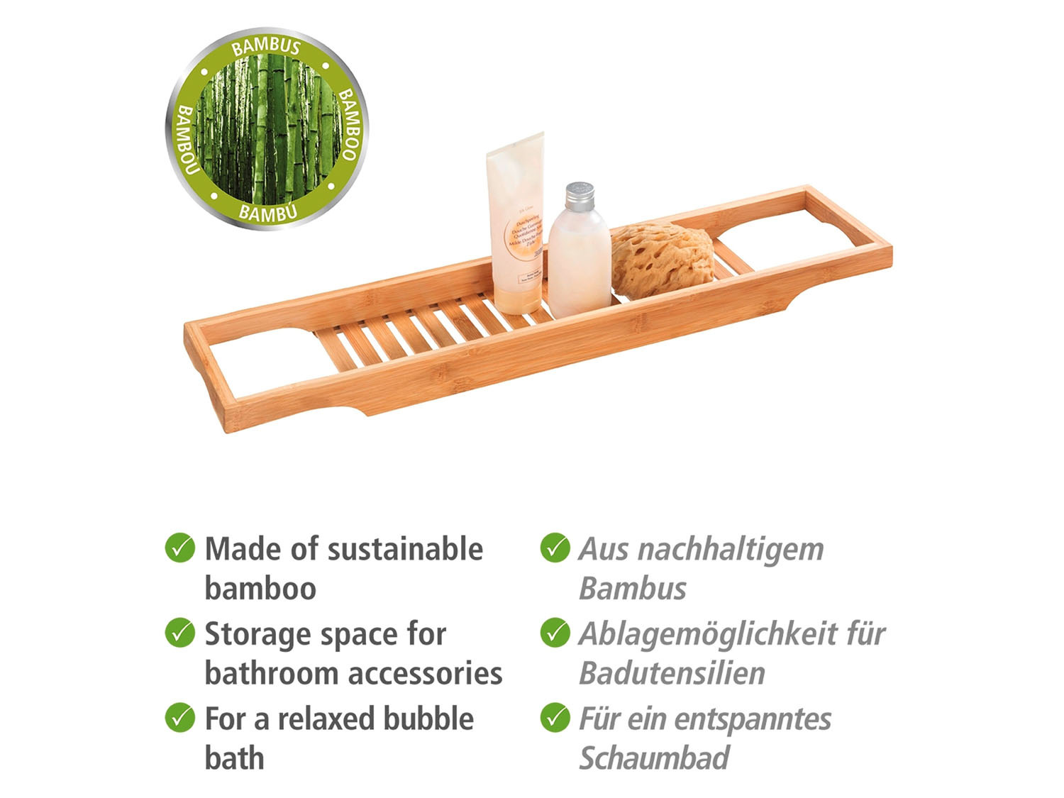Bambus Badewannenablage, kaufen aus | LIDL Wenko online