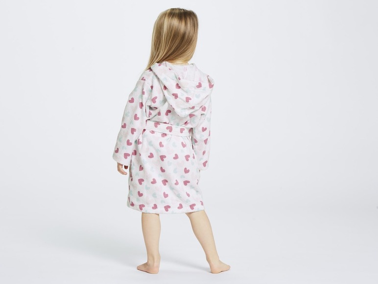 Gehe zu Vollbildansicht: MIOMARE® Bademantel Kleinkinder Mädchen, reine Baumwolle, mit Kapuze, saugfähig - Bild 5