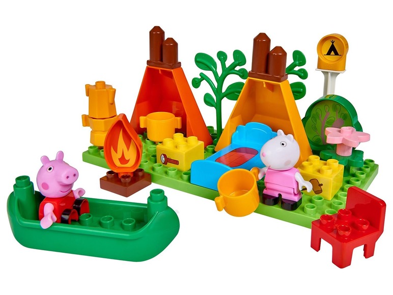Gehe zu Vollbildansicht: BIG Spielset »BIG-Bloxx Peppa Pig Camping Set«, 25-teilig, ab 18 Monaten - Bild 1