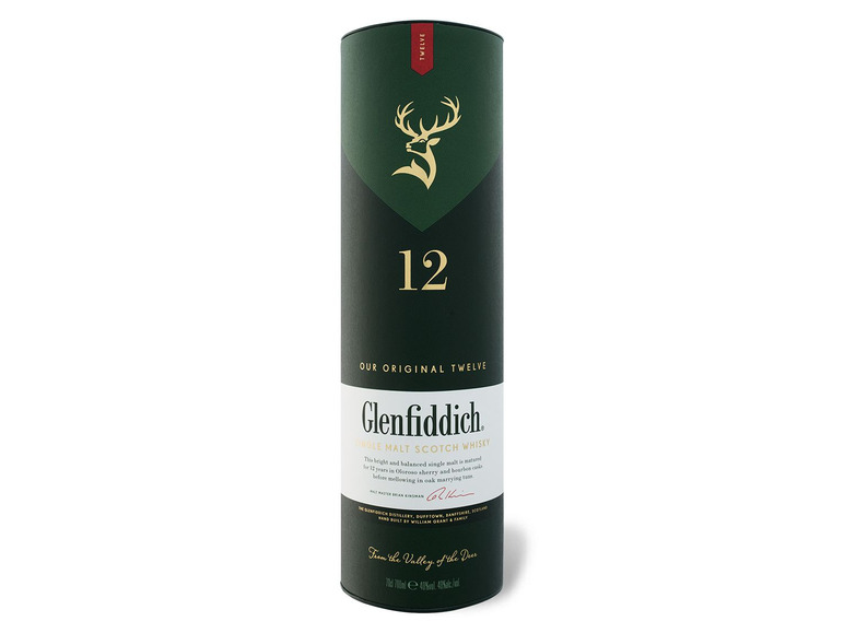 Malt Speyside Geschenkbox Single Glenfiddich mit Scotch Jahre Vol 40% Signature 12 Whisky