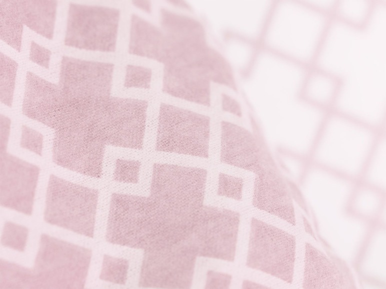 Gehe zu Vollbildansicht: Primera Feinbiber Bettwäsche Karo-Dots rosa - Bild 4